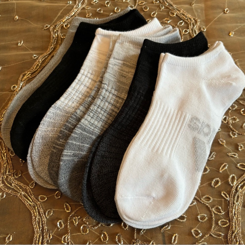 NWOT Women’s no show Adidas Socks - Black, Gray, and White